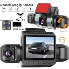 HMO Store 360° Görüşlü 4 Kanallı Araç Içi Kamera Seti – Ön/arka , Gece Görüşü, G-Sensör, 24 Saat Kayıt