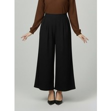 Miostil Cırt Bantlı Scuba Krep Pantolon-Siyah