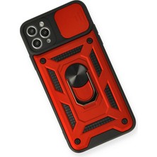 Karahanbey Newface Iphone 11 Kılıf Pars Lens Yüzüklü Silikon - Kırmızı