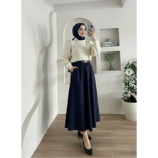 Miostil Kemer Detay Cepli Etek-Lacivert