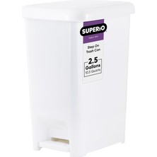 Storemax Superio Plastik Mini Çöp Tenekesi, Ayak Pedallı, Ayak Basmalı, Kapaklı, Banyo, Mutfak, Ofis, Masa Altı, Yatak Odası, Yurt Için, 9,5 Litre, Küçük, Ince, Beyaz