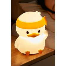 Storemax Çocuk Bebek Odası Bandanalı Ördek Figür Gece Lambası LED Işık Sevimli Figürlü Dokunmatik Şarjlı