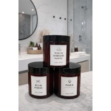 AY&ÇA Home 3'lü Amber Banyo Düzenleyici 500 ml Kutular Pamuk, Makyaj Temizleme Pamuğu, Kulak Pamuğu Etiketli