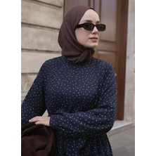 Miostil Taşlı Elbise-Lacivert