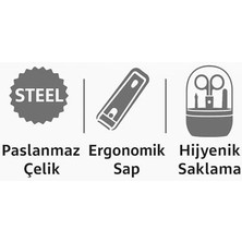Storemax Suwors 10'lu Manikür Pedikür Seti – Paslanmaz Çelik | Tırnak Törpüsü, Makas, Et Pens Seti | Taşınabilir Kutulu Tırnak Bakım Seti | Kadın Erkek Için Uygun
