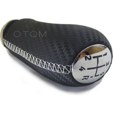 Opr Megane 2 Deri Vites Topuzu (Karbon Deri & Bej Dikiş)