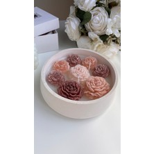 A V Concept Kişiye Özel Etiketli Vanilya Kokulu Çiçek Mum – Beton Kase Hediye (Sevgiliye/eşe/anneye)