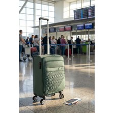 Valiz Orta Boy WX-3001 Model Vita Serisi Orta Boy Haki Kumaş Valiz