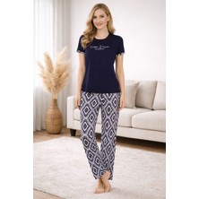 Pemilo Kadın 2004-25 Kısa Kol Likralı Bambu Pijama Takımı