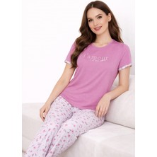 Pemilo Kadın 2004-29 Kısa Kol Likralı Bambu Pijama Takımı