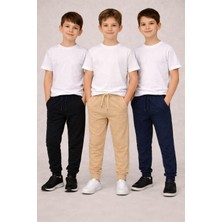 Vieso 3'lü Çocuk Eşofman Altı 3 Renk  2 Iplik Diz Yapmaz Mevsimlik