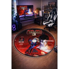 Emiroğlu Tekken Oyun CD’si Şeklinde Yıkanabilir Gamer Halı–Kaymaz Taban, Özel Süngerli Yüzey, Dijital Baskı