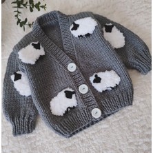 ZA Handmade El Örgüsü Kuzulu Hırka Modeli