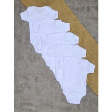 Vieso 5'li Kısa Kollu Pamuklu Kız Erkek Çıtçıtlı Body Zıbın Atlet