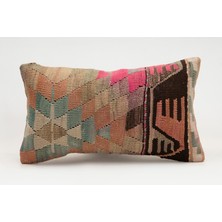 Kilim Wholesale El Yapımı Kilimden Yapılmış Vintage Kırlent Kılıfı, Yün, 30X50 cm