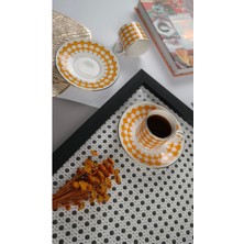 UltraMint Turuncu Kahve Fincan Takımı 2 Kişilik 4 Parça, Şık ve Zarif Tasarım