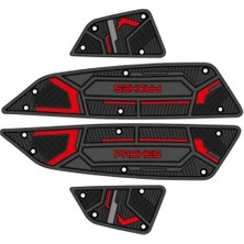 Alkan MB Honda PCX125 Kauçuk Basamak Takımı 2025 Dlx Kırmızı Detaylı Karbonlu Alanlar Model 703