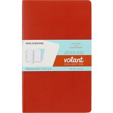 Moleskine Çizgili Volant Not Defteri 2'li Set L Boy Turuncu + Aqua Mavi