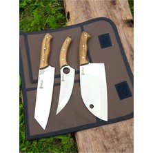 UltraMint 3 Parça Şef Serisi Özel Çantalı Profesyonel Bıçak Seti