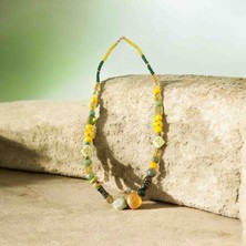 Lal Dizayn Boncuk Kolye - El Yapımı - Bohem Kadın Aksesuar