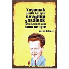 Storemax Kuşe Kağıt Duvar Posteri Yaşamak Ümitli Bir Iştir Nazım Hikmet Retro DRTR0019