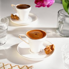 Nehir Silva 6 Kişilik 12 Parça Porselen Kahve Fincan Takımı