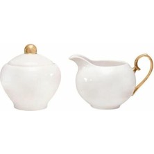 UltraMint Şık Fildişi Sütlük ve Şekerlik Seti, Zarif ve Kullanışlı Tasarım