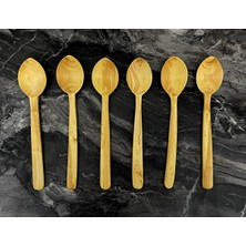 UltraMint 6'lı 25 cm Şimşir Ahşap Kaşık Seti, Servis ve Yemek Için Ideal