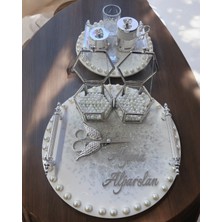 UltraMint Şık Gümüş Incili Söz Nişan Tepsisi, Zarif ve Özel Anlar Için