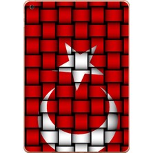 Storemax Gogo Accessories iPad New Air2 A1566 A1567 Türk Bayrağı Kare Baskılı Silikon Kılıf