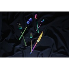 UltraMint Renkli 12 Kişilik 60 Parça Çatal Kaşık Seti, Şık ve Kullanışlı Tasarım