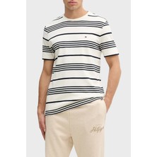 Tommy Hilfiger Çizgili Pamuklu Regular Fit Bisiklet Yaka T Shirt Erkek T Shirt MW0MW41908 0fa