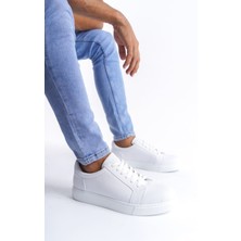 Zapatos SLW165 Elite Bağcıklı Cilt Erkek Günlük Sneaker Ayakkabı Cbt - Beyaz
