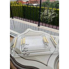 UltraMint Iki Kişilik Gold Porselen Tepsi, Şık ve Zarif Sunum Için Mükemmel