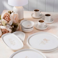 UltraMint Şık 14 Parça Porselen Kahvaltı Takımı, Zarif ve Dayanıklı Tasarım