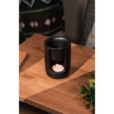 Love Bundles Siyah Geniş Hazneli Seramik El Yapımı Buhurdanlık