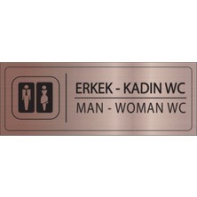 Mayeka Erkek Kadın Wc Isimlik Bronz Metal Kapı Isimliği Levhası Yönlendirme Tabelası