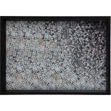 UltraMint Şık Siyah Gümüş Tepsi 31X42CM, Zarif Sunum Aracı