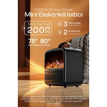 Kensa Elektrikli Şömine Sıcak Hava Fanlı Isıtıcı | Taşınabilir Masaüstü Mini Isıtma Sobası