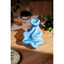 Love Bundles Mavi El Yapımı Seramik Geri Akışlı Şelale Tütsülük