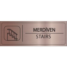 Mayeka Merdiven Isimlik Bronz Metal Kapı Isimliği Levhası Yönlendirme Tabelası