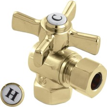 Storemax Brass CC33102ZX Millennium 3/8-Inç Fıp x 3/8-Inç Od Sıkıştırma Açısı Durdurma, Parlak Pirinç