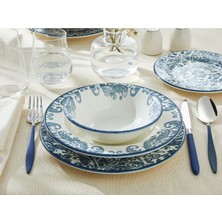 UltraMint Lacivert Porselen 8 Parça Yemek Takımı, Şık ve Zarif Tasarım