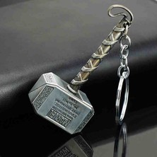Sarego Thor Çekici Mjölnir Metal Anahtarlık | Marvel Avengers Temalı Özel Metal Figür | Erkek Kadın Anahtar & Çanta Aksesuarı Hediyelik
