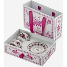 UltraMint Pembe Porselen Kahve Fincan Seti 120 Ml, Şık ve Zarif Tasarım