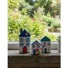 Miniyumy Dekoratif Evler Biblo 3'lü Set Mavi