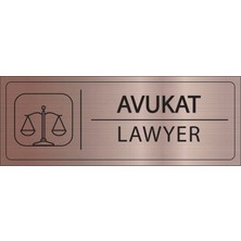 Mayeka Avukat Isimlik Bronz Metal Kapı Isimliği Levhası Yönlendirme Tabelası