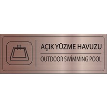 Mayeka Açık Yüzme Havuzu Isimlik Bronz Metal Kapı Isimliği Levhası Yönlendirme Tabelası