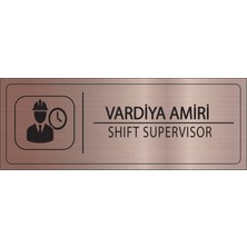 Mayeka Vardiya Amiri Isimlik Bronz Metal Kapı Isimliği Levhası Yönlendirme Tabelası