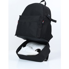 D'Vers Siyah Ayakkabı Bölmeli Su Itici Kumaş Özellikli Laptop Bölmeli Günlük Spor Sırt Çantası